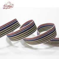 Wholesale 0.5mm thickness color stripe woven ribbon for packaging gift decoration hats